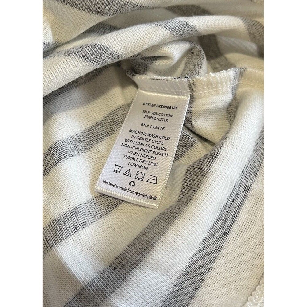 Evereve Dani Stripe Vest Top Wht/Grey Striped Sz M NWT *flaw* - Picture 5 of 8